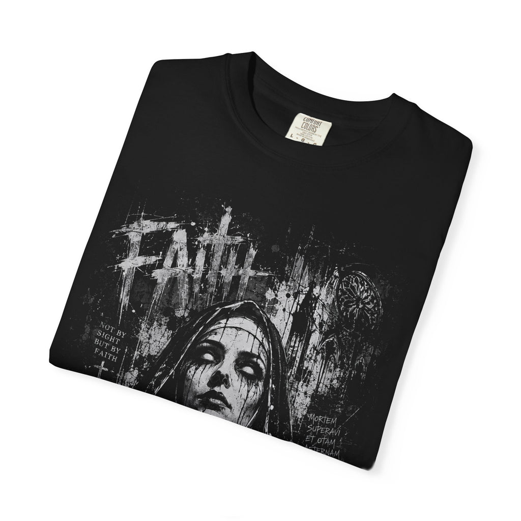 Grunge Gothic Nun Portrait T-shirt