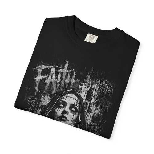 Grunge Gothic Nun Portrait T-shirt