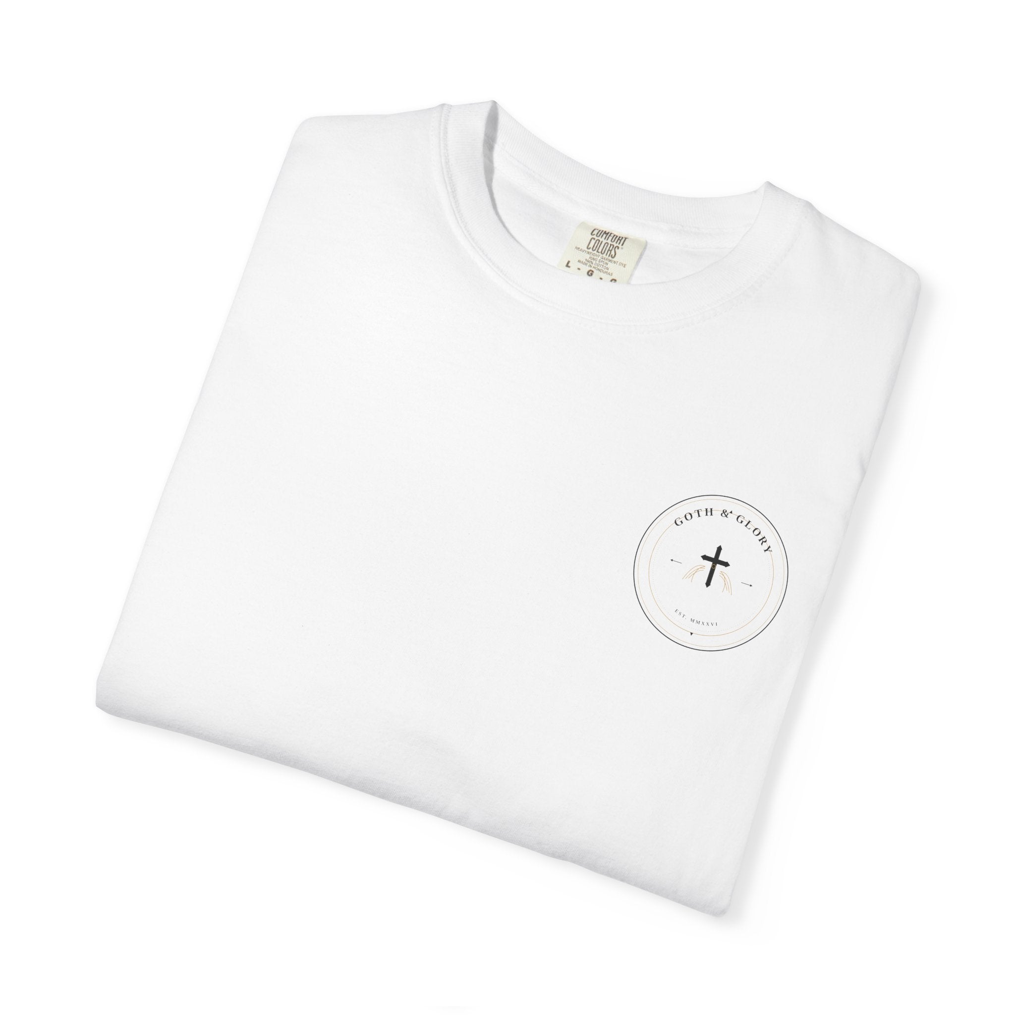 White Exodus Tee Gothic Cross Skull