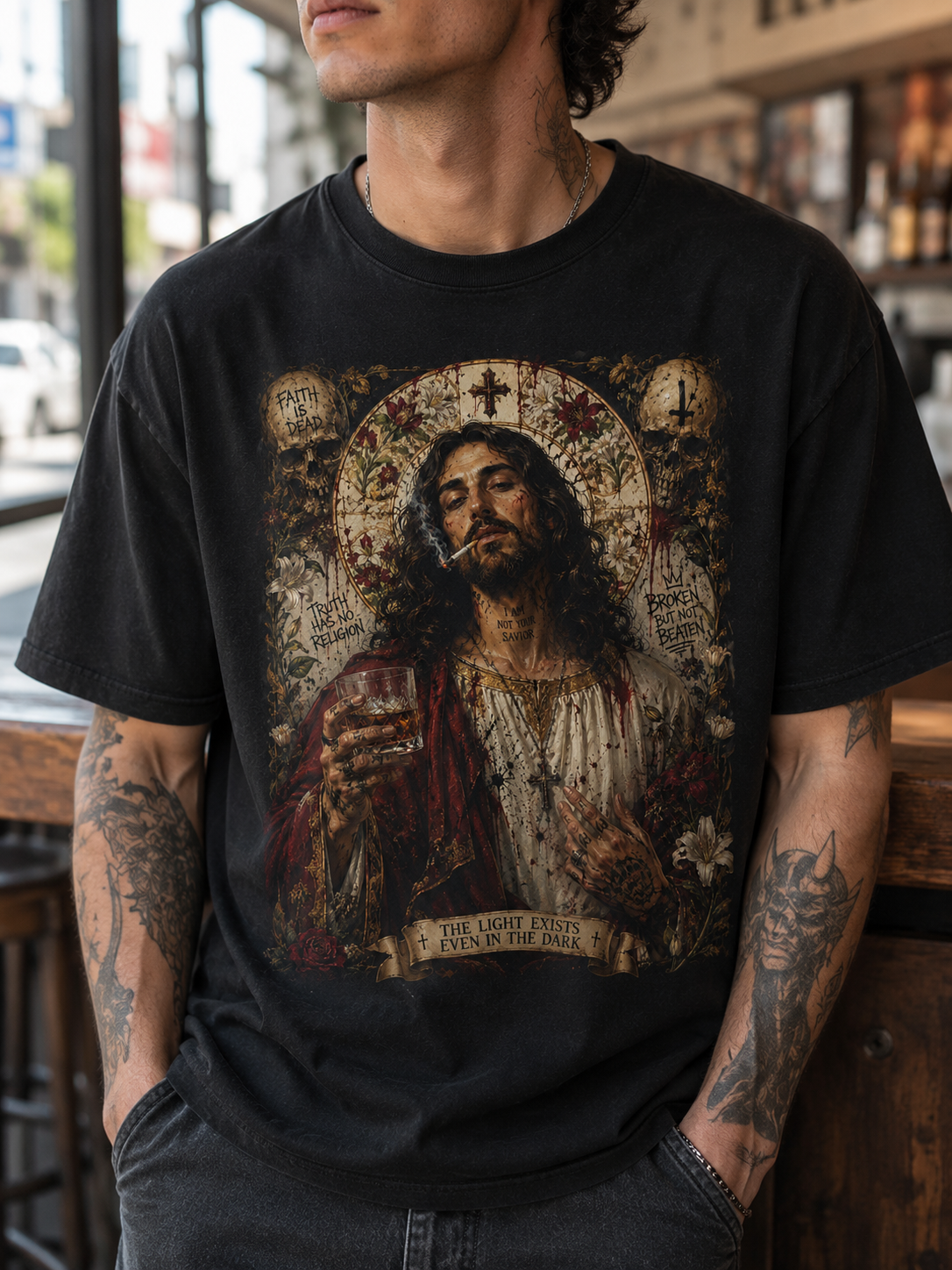Sacred Jesus T-shirt | Vintage Religious Portrait