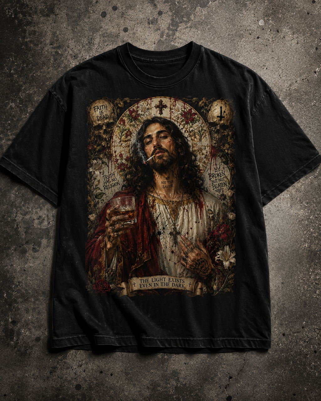 Sacred Jesus T-shirt | Vintage Religious Portrait