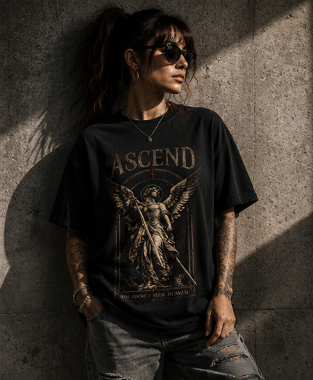 ASCEND Christian T-Shirt | Gothic Archangel Shirt