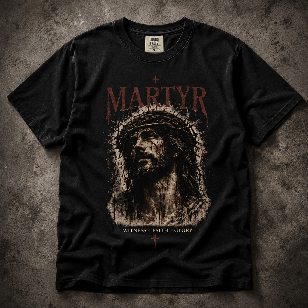Martyr Jesus Portrait T-Shirt — 'Martyr' Faith Graphic Tee