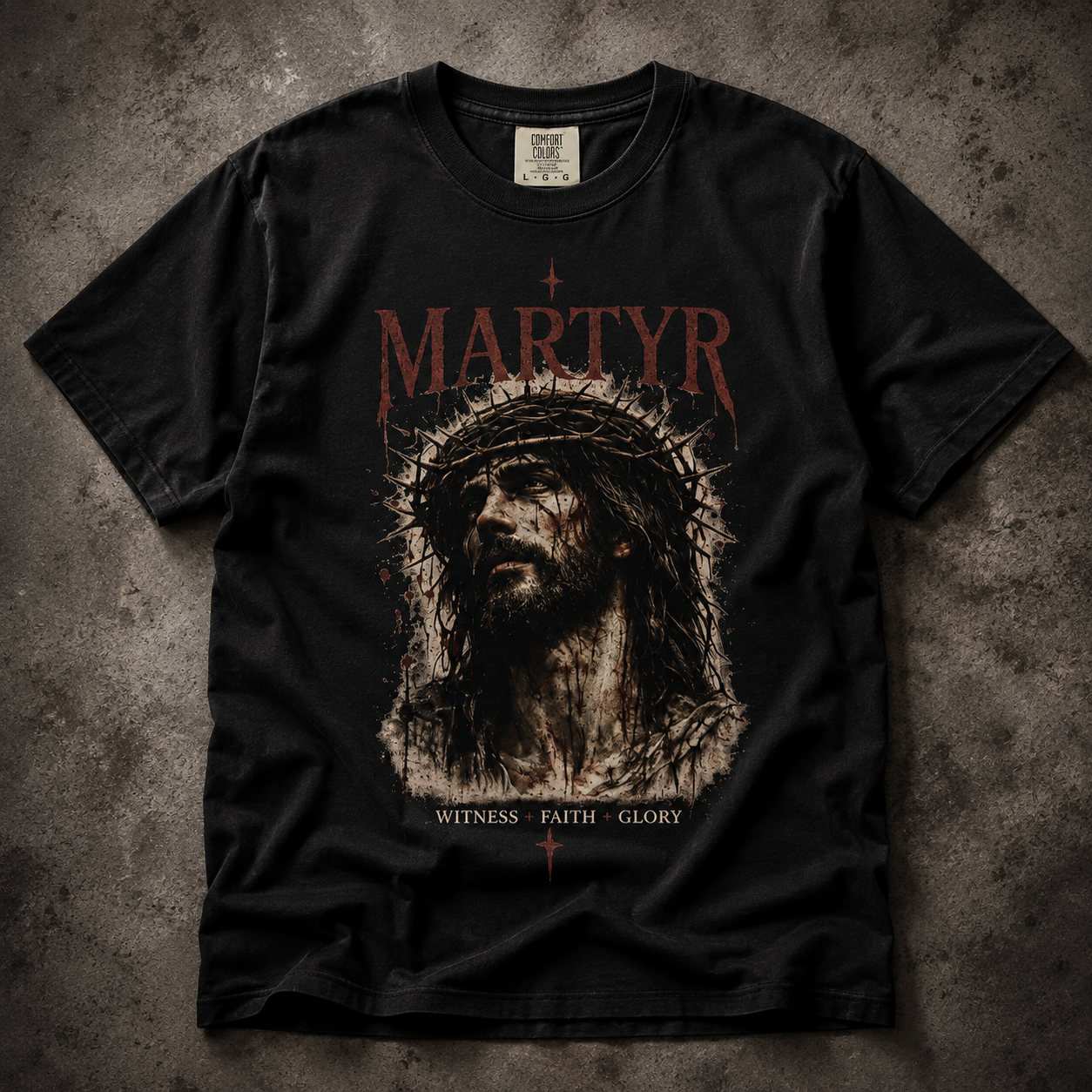 Martyr Jesus Portrait T-Shirt — 'Martyr' Faith Graphic Tee