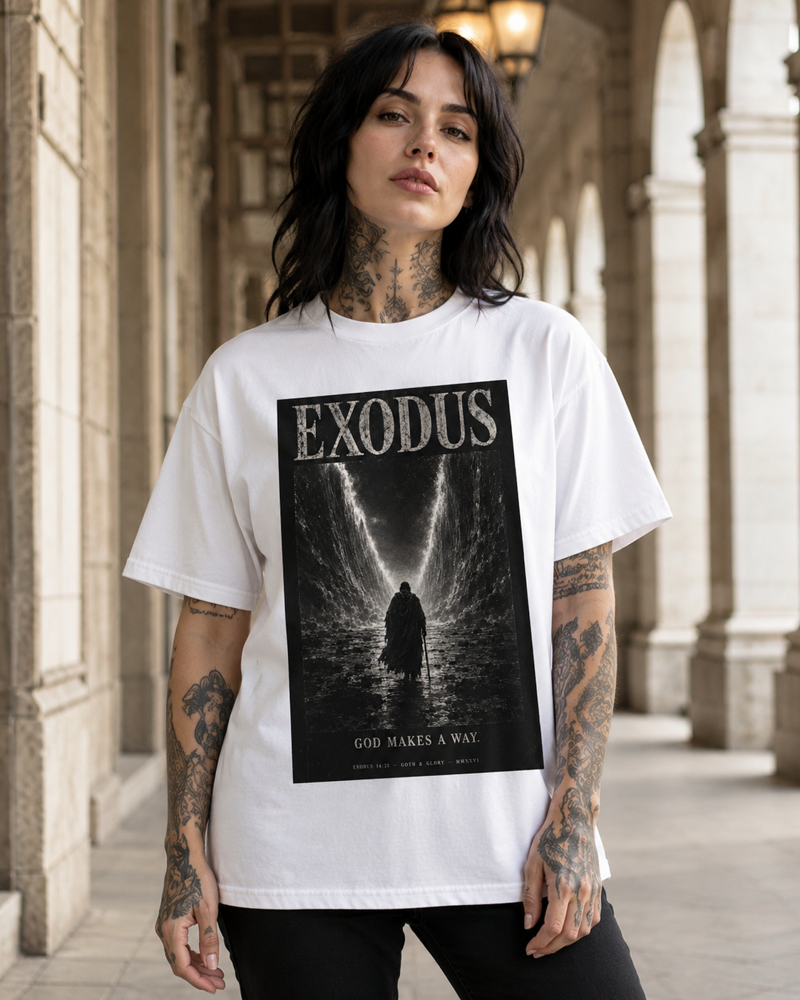 Exodus| Biblical scene, walking through waves