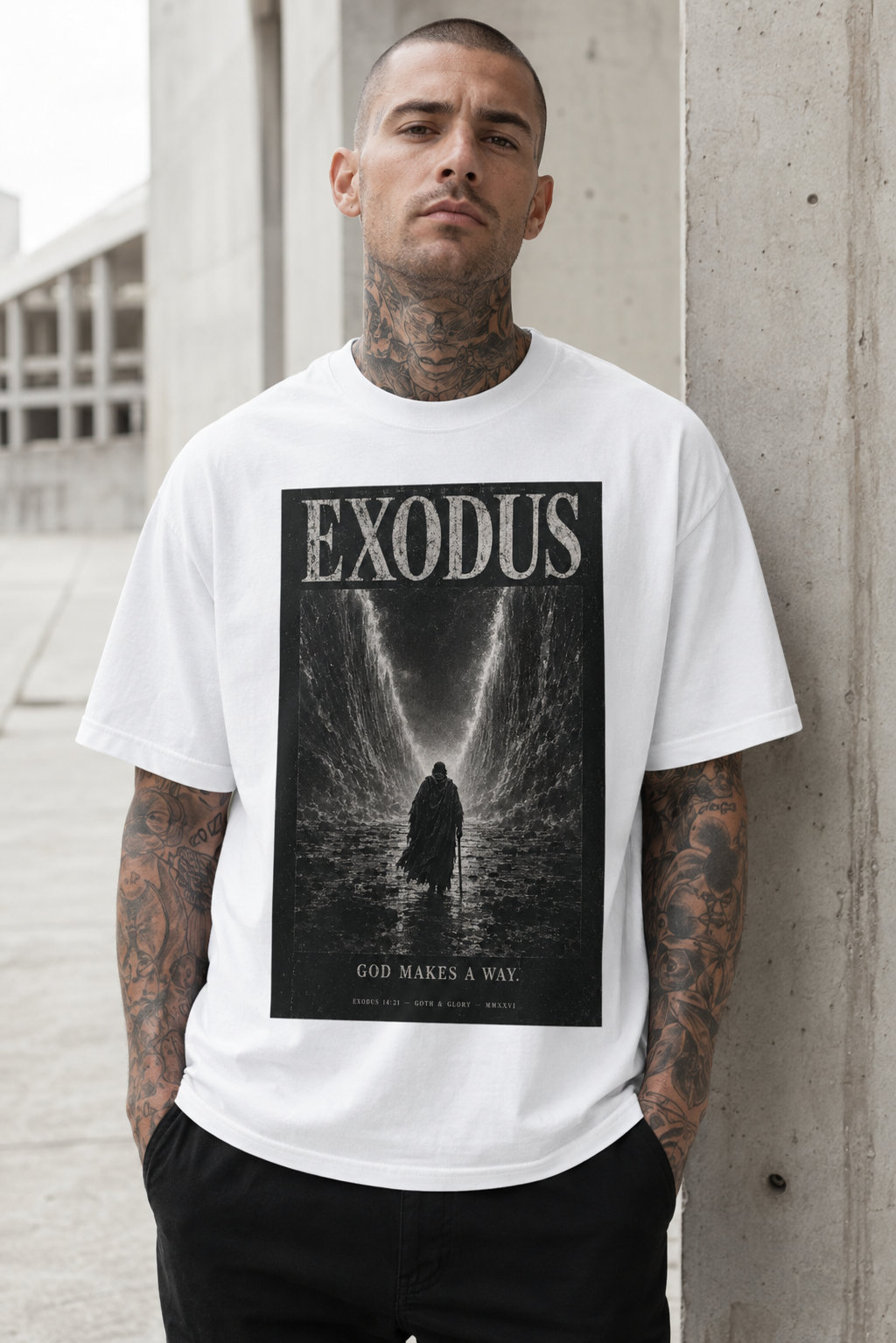 Exodus| Biblical scene, walking through waves